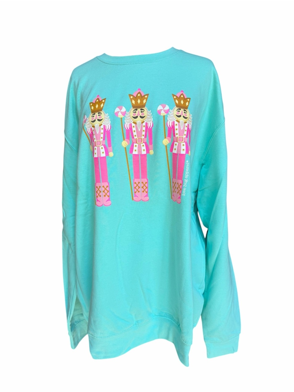 NWOT Love Bug Apparel Shade of Mint Green Nutcracker Crewneck Sweatshirt